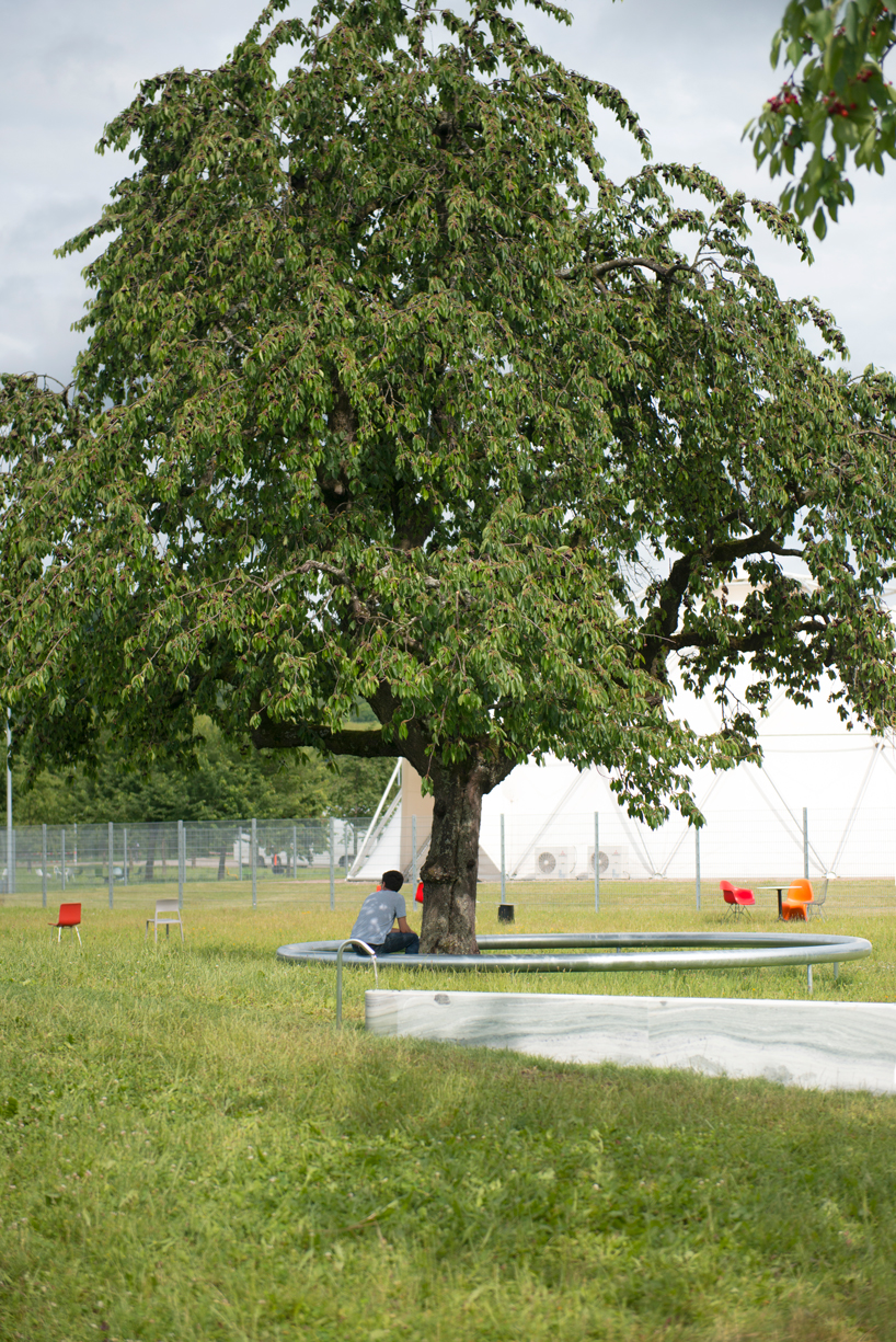 ronan & erwan bouroullec's landscape interventions add a touch of magic to vitra campus ruisseau and ring