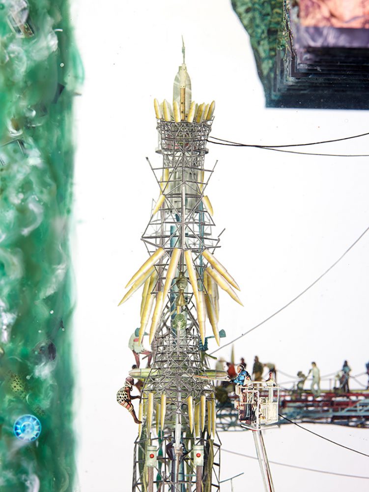 dustin yellin glass rocket waterfall