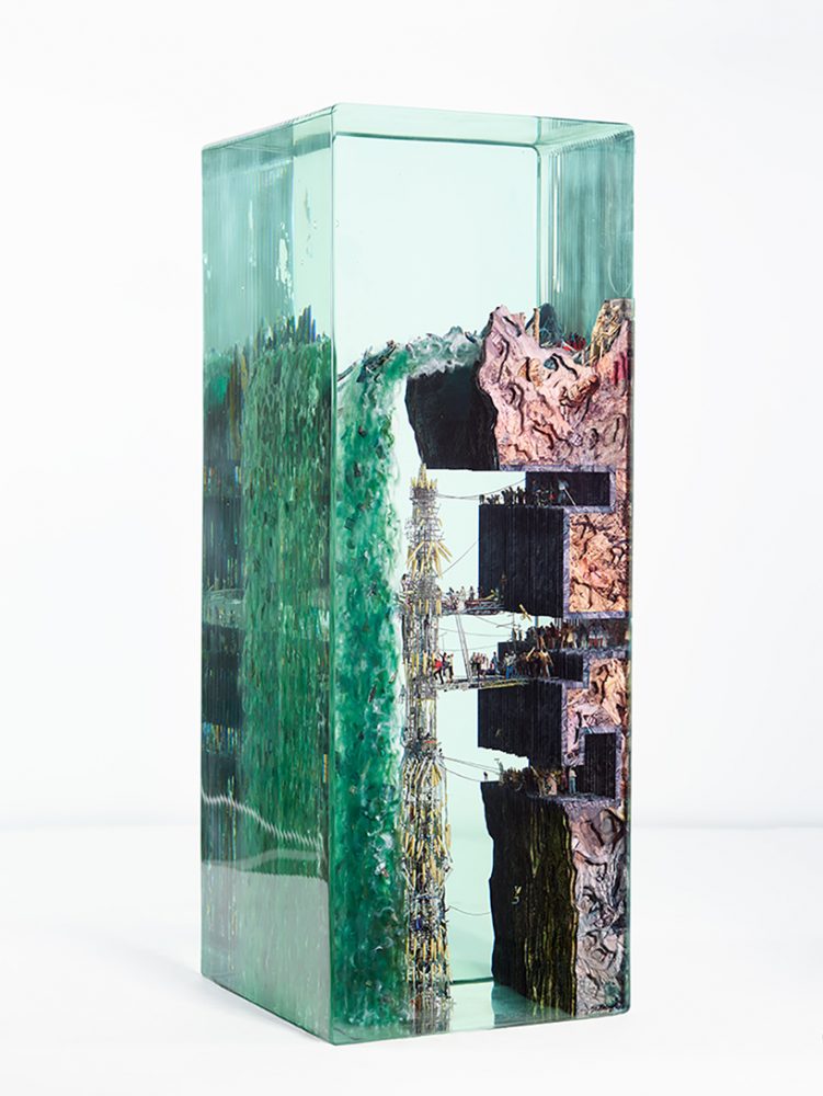 dustin yellin glass rocket waterfall