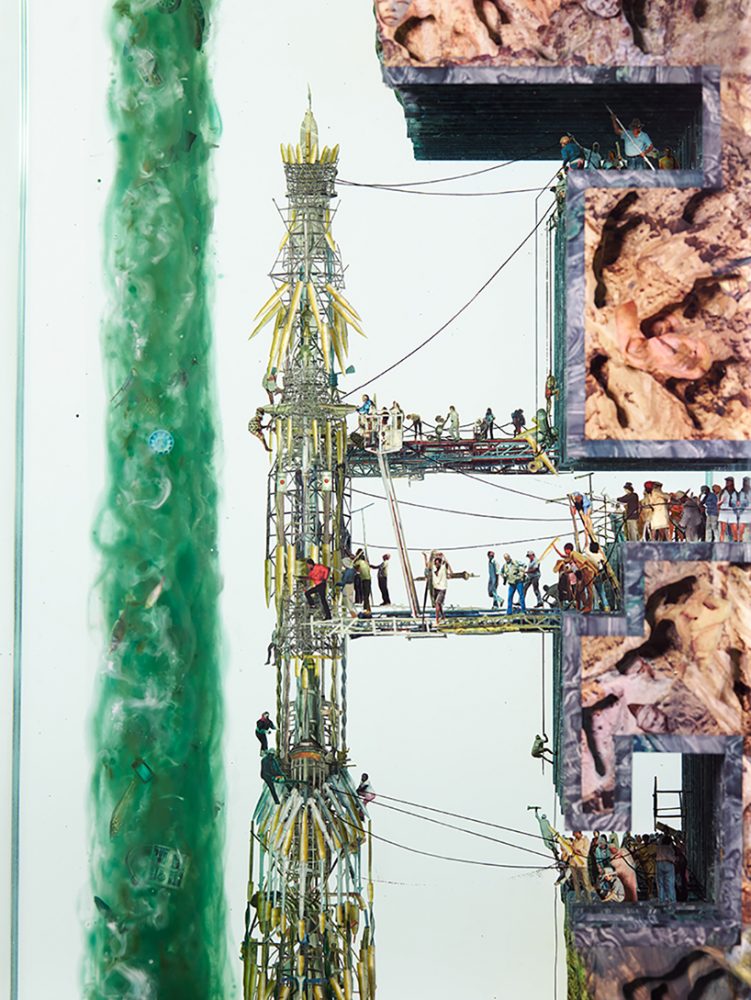dustin yellin glass rocket waterfall