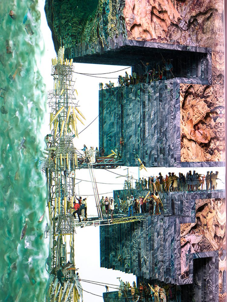 dustin yellin glass rocket waterfall