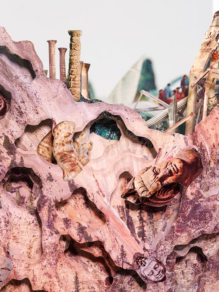 dustin yellin glass rocket waterfall