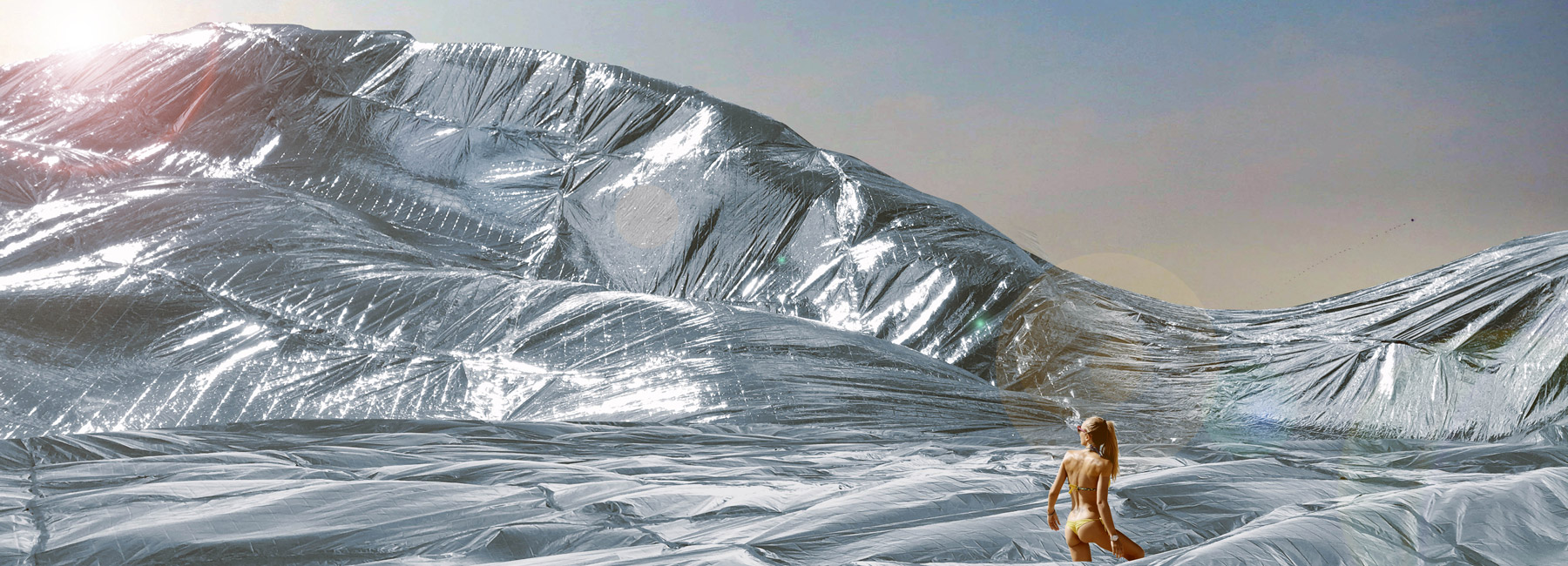 10.000 sqm NASA space blanket to cover this year's burning man, by sasha shtanuk
