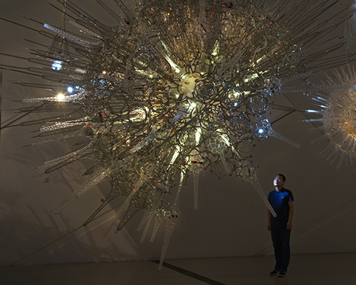 beesley's new sculptural environments employ artificial intelligence and synthetic biology