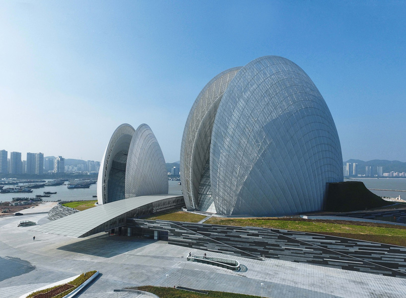 the two curved structures have a new landmark for the island