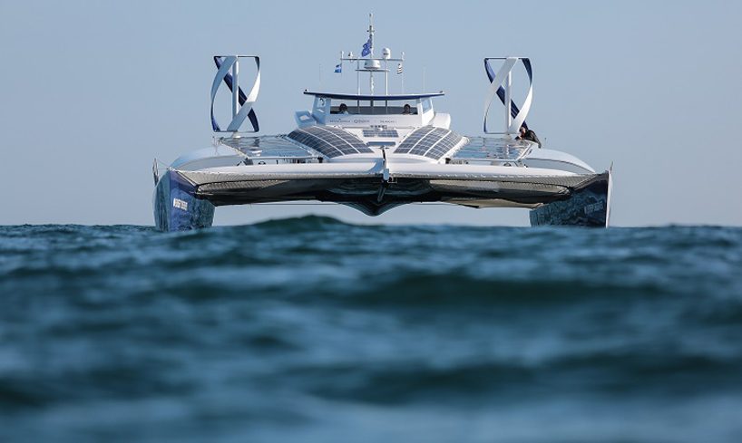 toyota sails world's first hydrogen-powered ship on a six year voyage around the globe