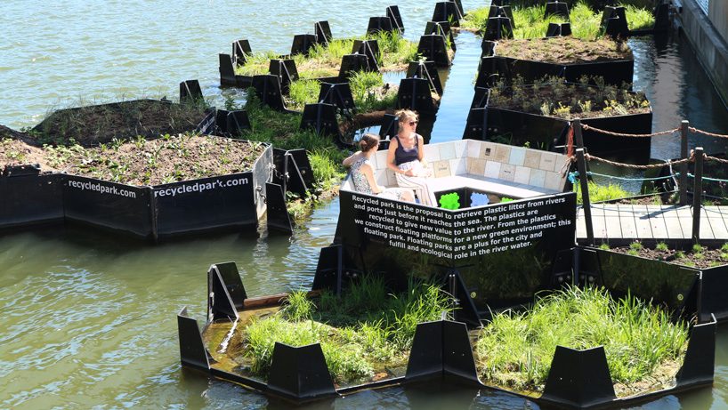 rotterdam's floating park is made entirely from recycled plastic waste found in the maas river - 1
