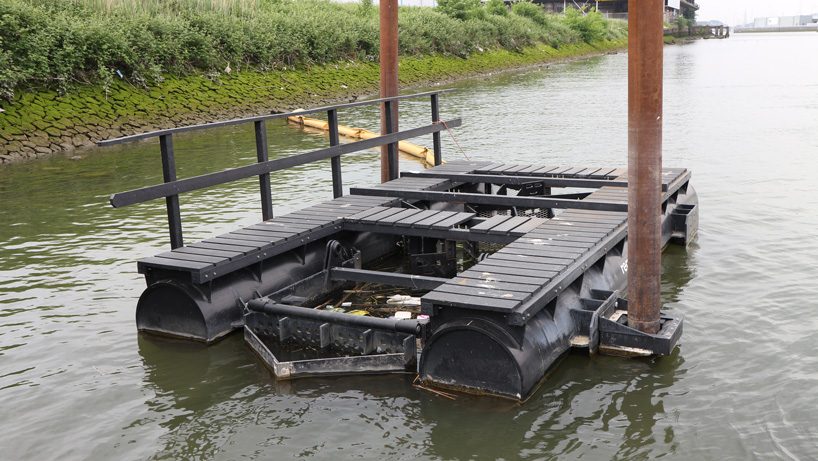 rotterdam's floating park is made entirely from recycled plastic waste found in the maas river