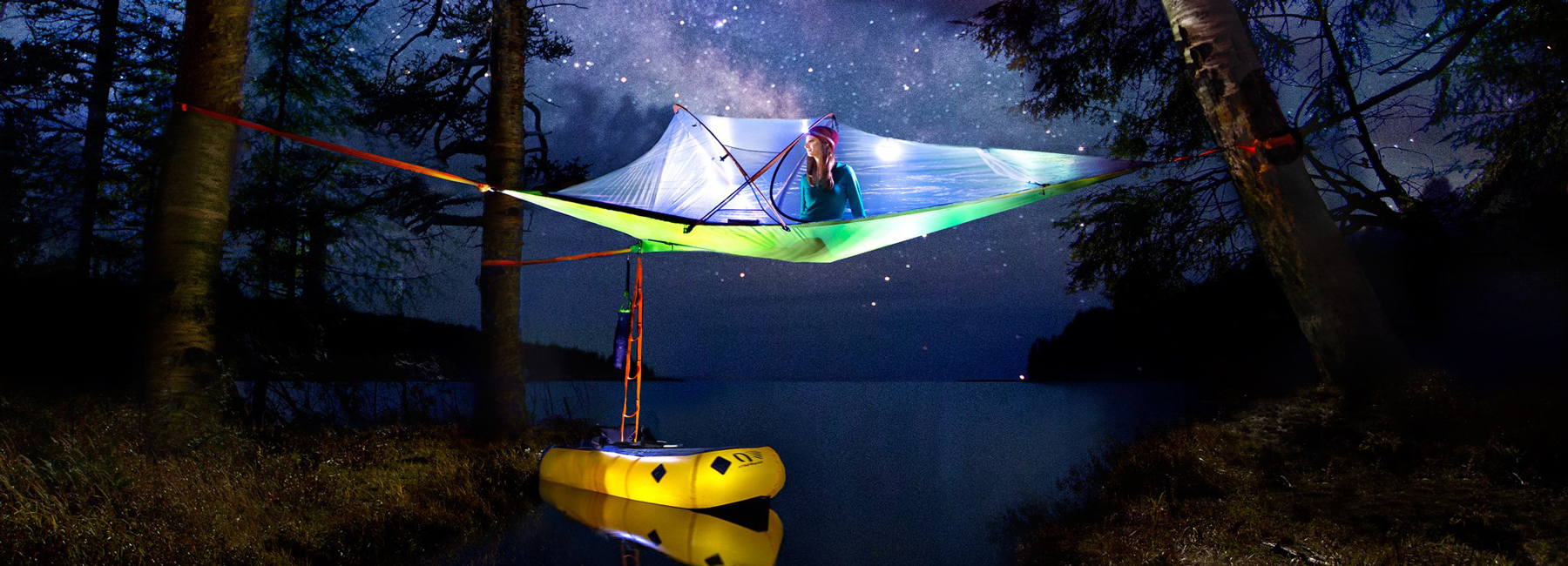 the world's first threeelement tent by tentsile conquers land, sea