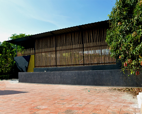 a bamboo pavilion for yogic martial arts in bangalore, india, by samvad design studio