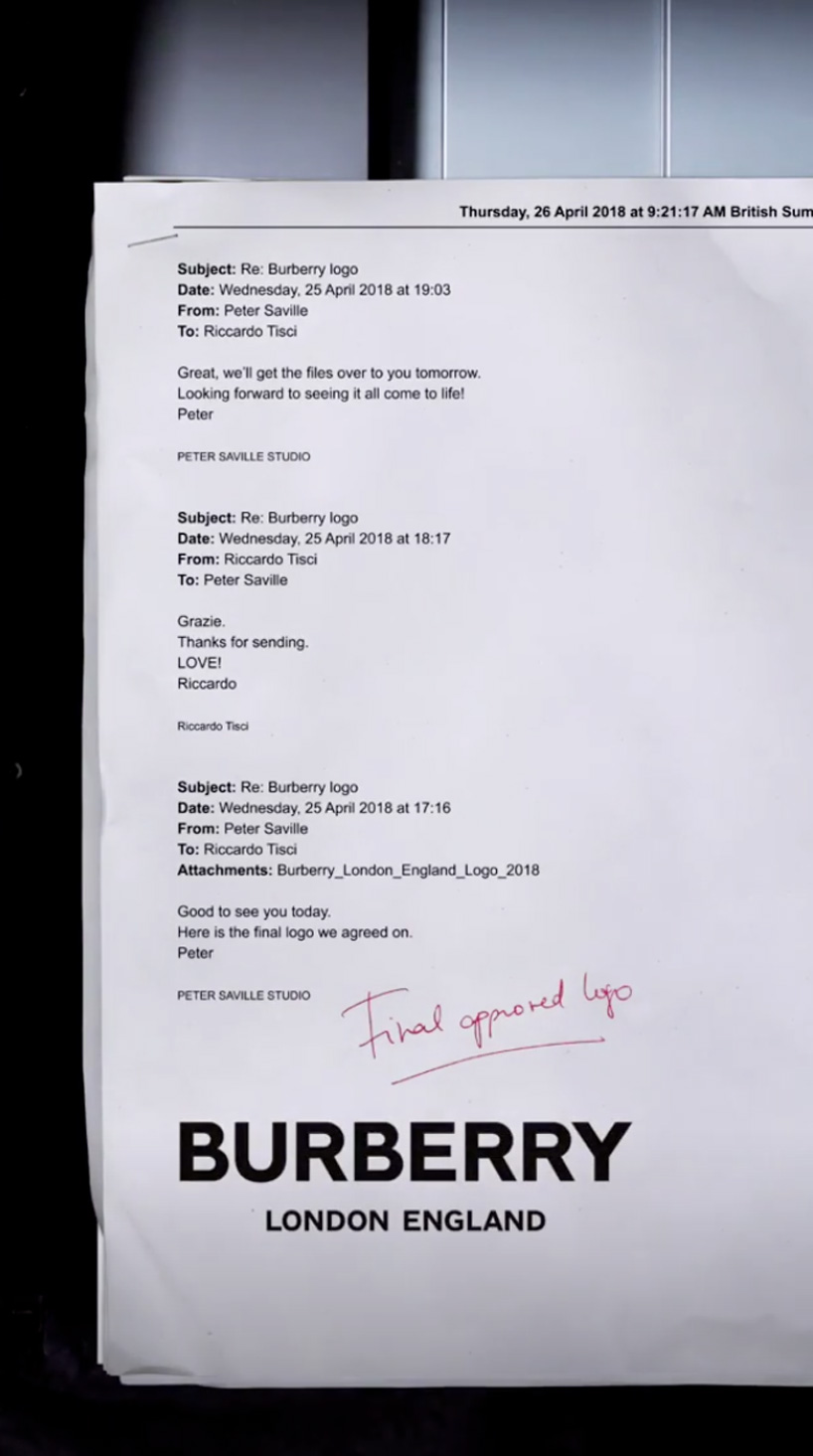 burberry logo riccardo tisci peter saville