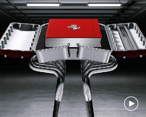 limited edition ferrari publication features display case designed by marc newson