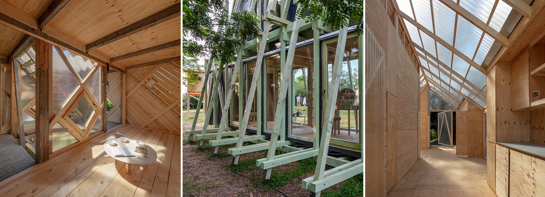 hello wood festival 2018: international students collaborate to build seven cabin prototypes