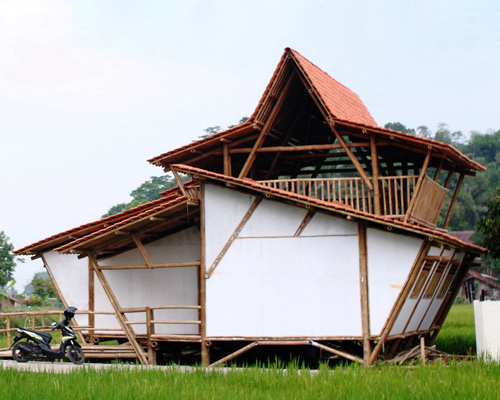indonesian architects without borders build bamboo kindergarten on the rice fields of java