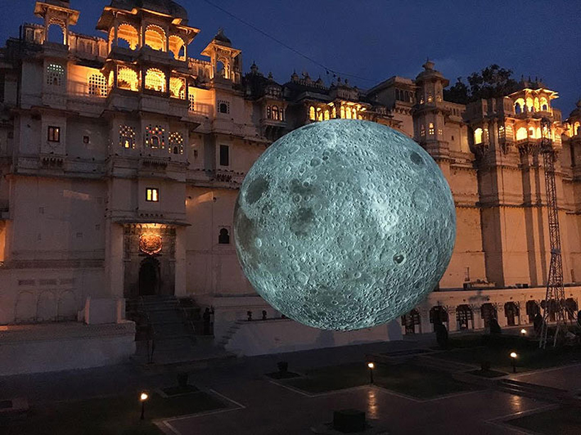 luke jerram's seven meter diameter moon continues its travels around the globe