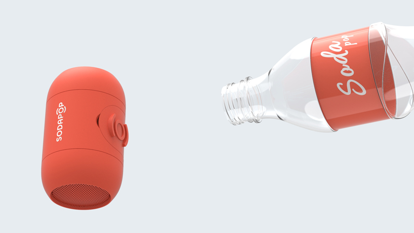 the sodapop speaker attaches to an empty plastic bottle to boost bass performance - 7