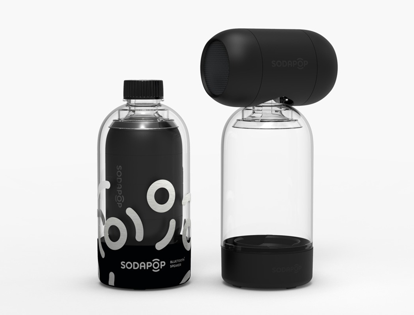 the sodapop speaker attaches to an empty plastic bottle to boost bass performance - 8