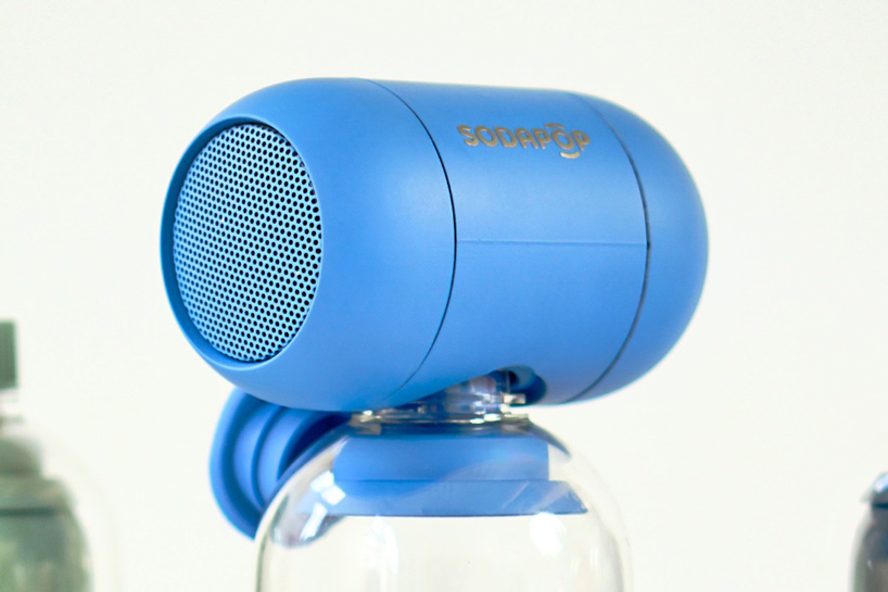 the sodapop speaker attaches to an empty plastic bottle to boost bass performance - 6
