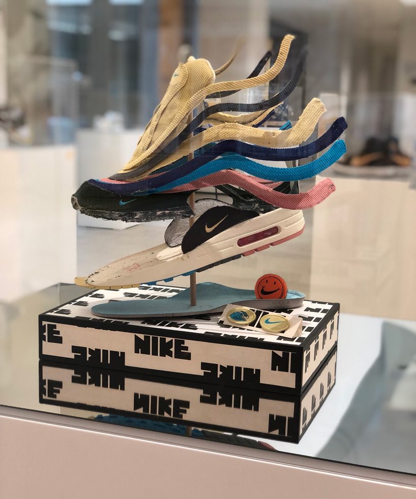 deconstructed sneakers exhibition in seoul displays exploded nikes and custom-painted vans