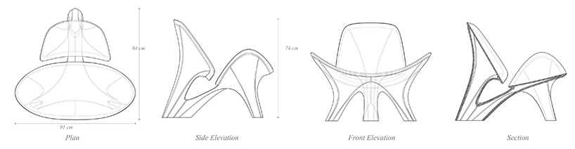 zaha hadid marble chair