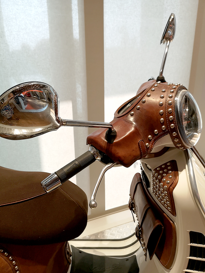 bottega conticelli wraps iconic vespa in a precious leather skin designboom