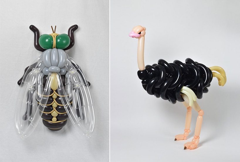 masayoshi matsumoto creates intricate sculptures of animals, plants and insects using only baloons designboom