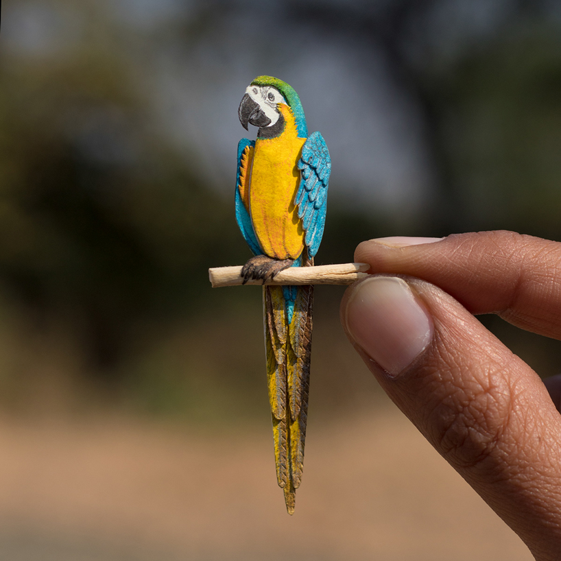 artists embark on 365 day series of intricately paper cut miniature birds