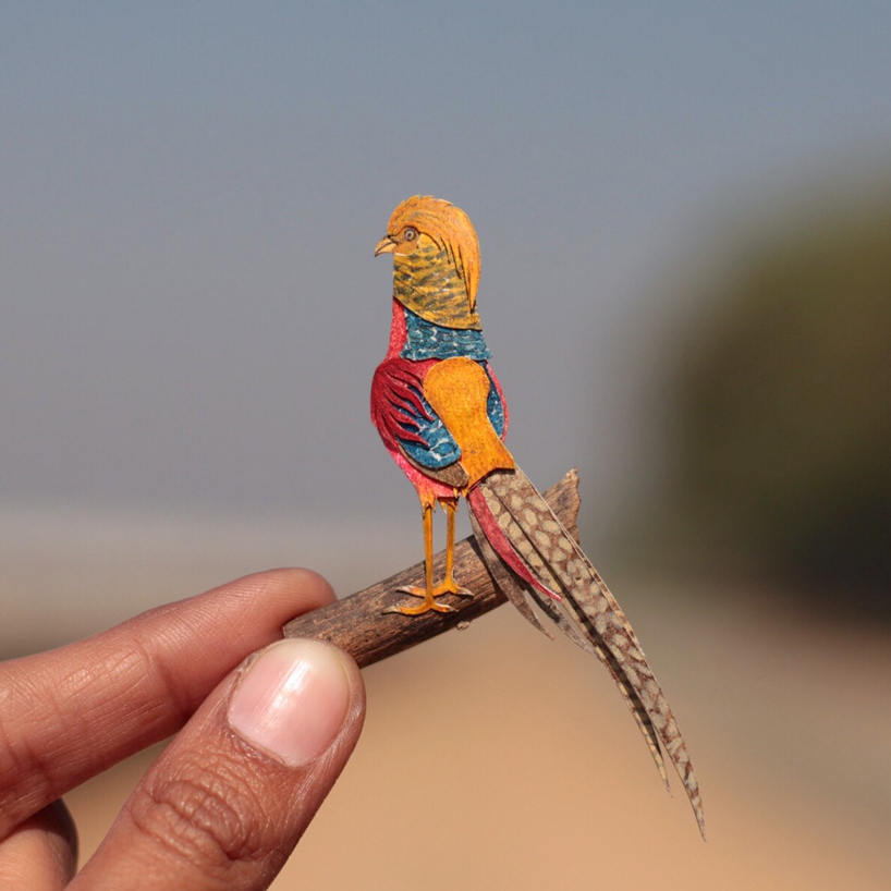 artists embark on 365 day series of intricately paper cut miniature birds