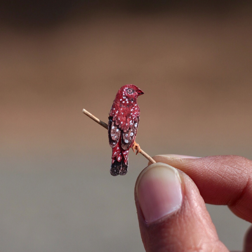 artists embark on 365 day series of intricately paper cut miniature birds