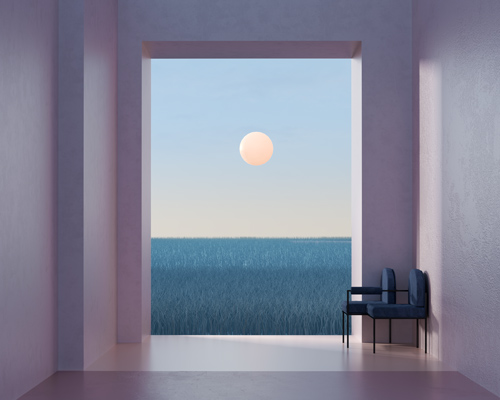 six n. five renders 'the wait' furniture series by atelier aveus in strange poetic space
