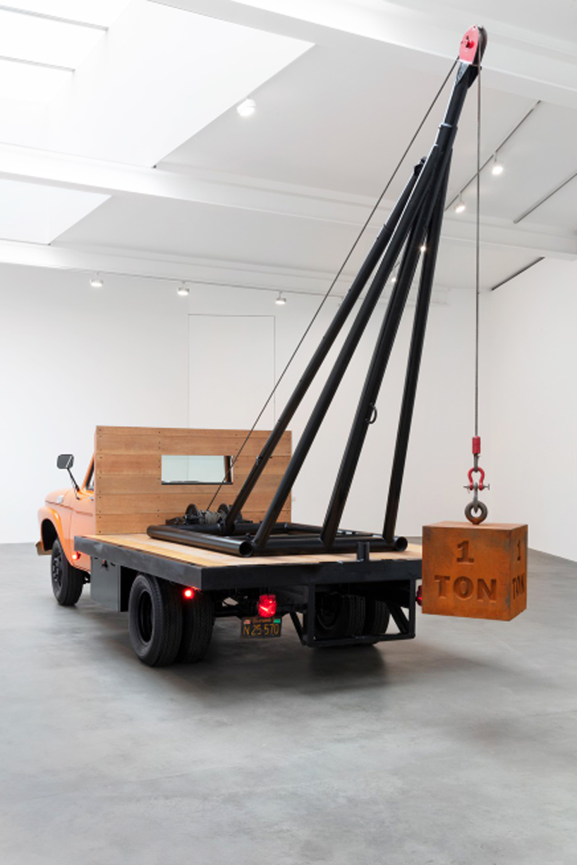 chris burden suspends vintage porsche with 390 pound meteorite