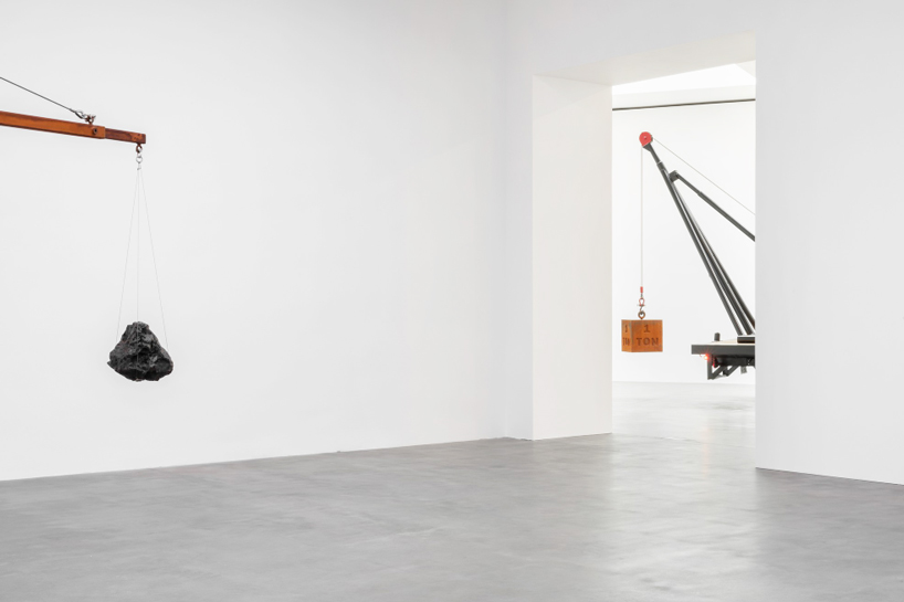 chris burden suspends vintage porsche with 390 pound meteorite
