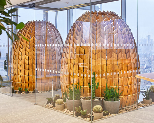 daewha kang design's experimental workspace combines biophilic principles with technology