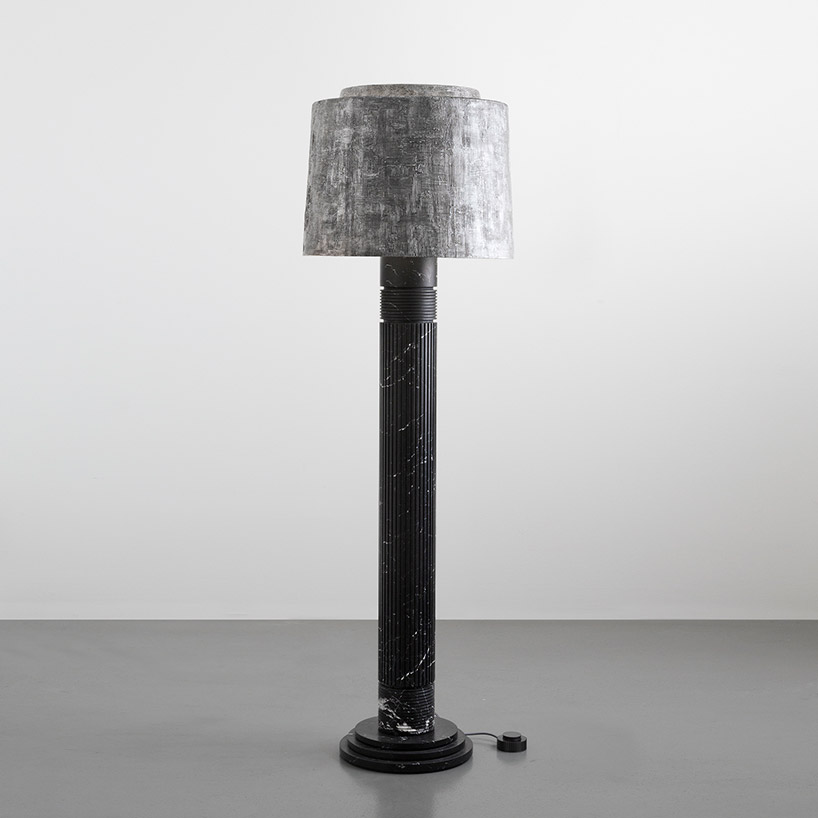 karl lagerfeld introduces marble 'architectures' at carpenters workshop gallery in paris designboom