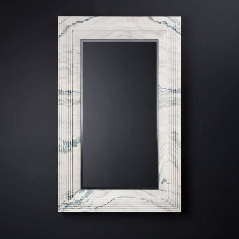 karl lagerfeld introduces marble 'architectures' at carpenters workshop gallery in paris designboom