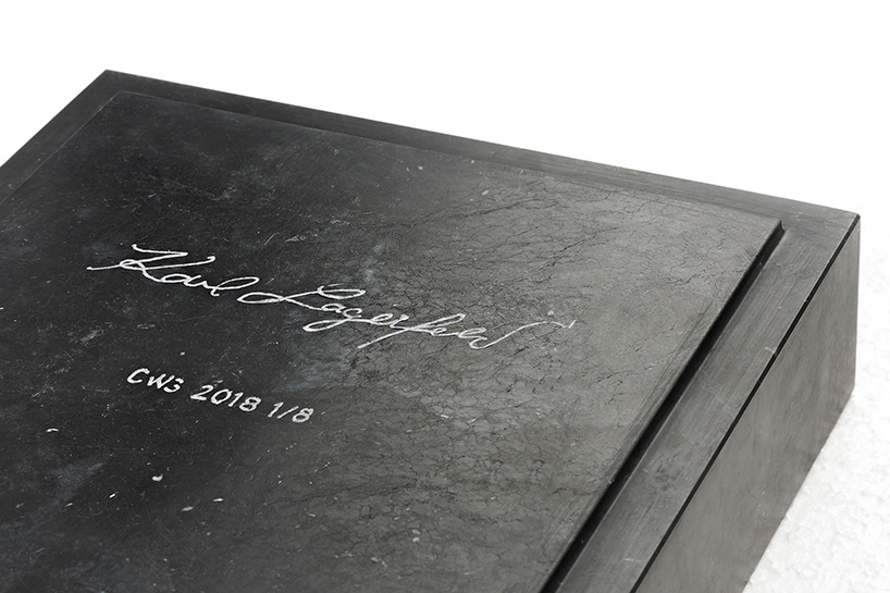 karl lagerfeld introduces marble 'architectures' at carpenters workshop gallery in paris designboom