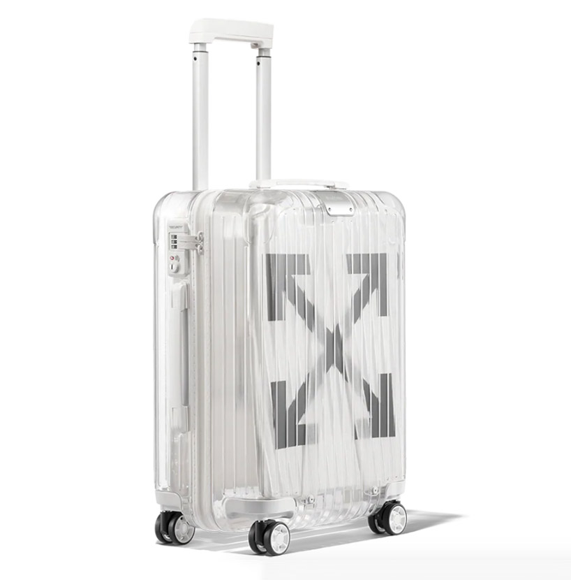 off-white bares your belongings in transparent rimowa luggage 