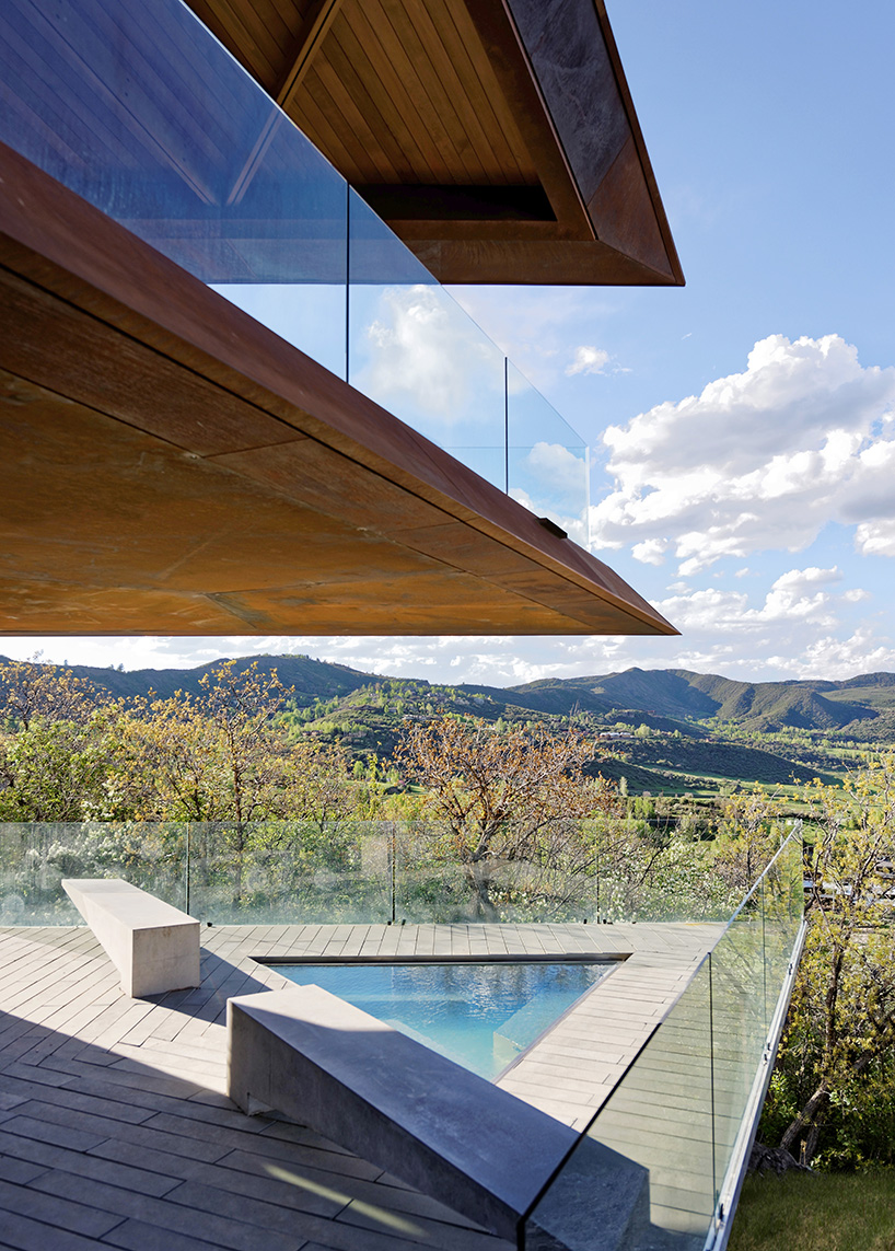 corten steel retreat by skylab architecture frames 360° views of the colorado mountains
