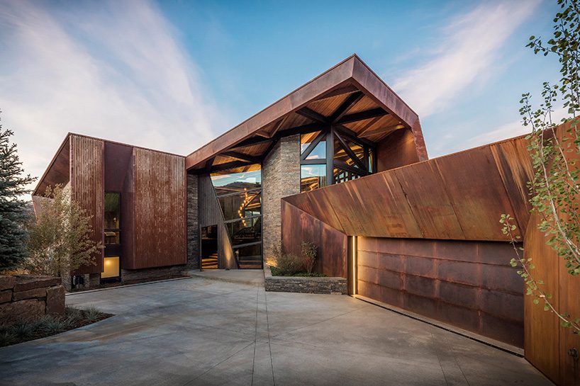 corten steel retreat by skylab architecture frames 360° views of the colorado mountains
