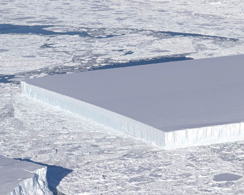 NASA captures strikingly rectangular iceberg off antarctica
