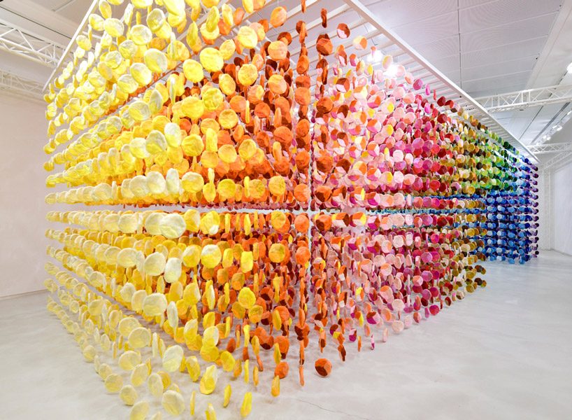 emmanuelle moureaux's art installation for uniqlo is an immersion of color 