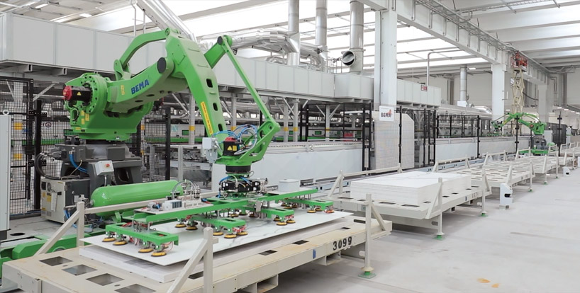 a quick look inside FLORIM's new factory in fiorano modenese, italy designboom