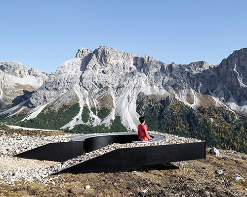 messner architects designs a sculptural viewpoint in dolomites