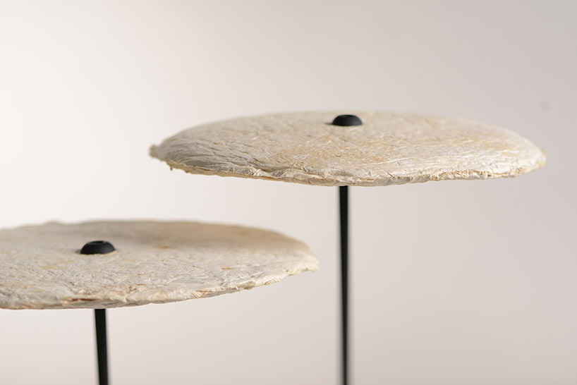 nir meiri shapes fungi into mycelium lights lamp collection designboom