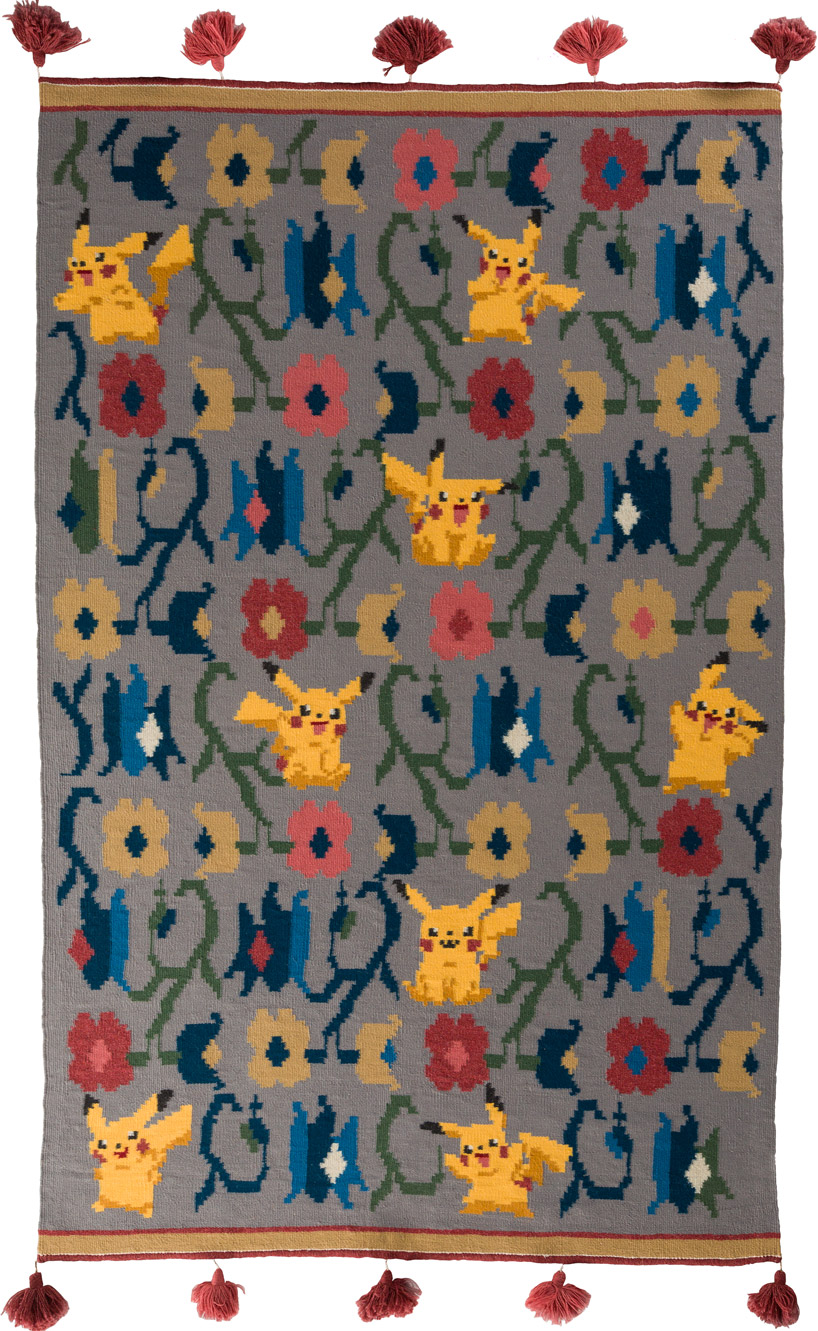 OLK manufactory upgrades traditional ukrainian rugs with pokémon and star wars patterns designboom