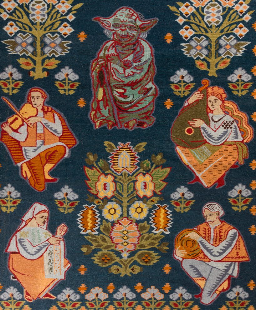 OLK manufactory upgrades traditional ukrainian rugs with pokémon and star wars patterns designboom