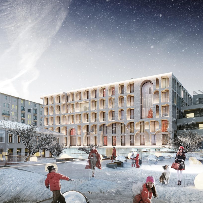 kleinewelt architekten's mixed-use development in moscow draws from italian palazzos