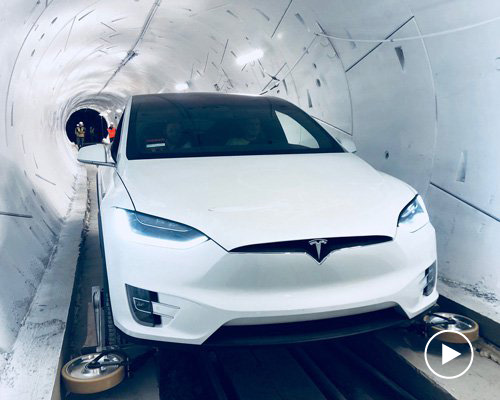 elon musk unveils first boring company tunnel underneath spaceX HQ