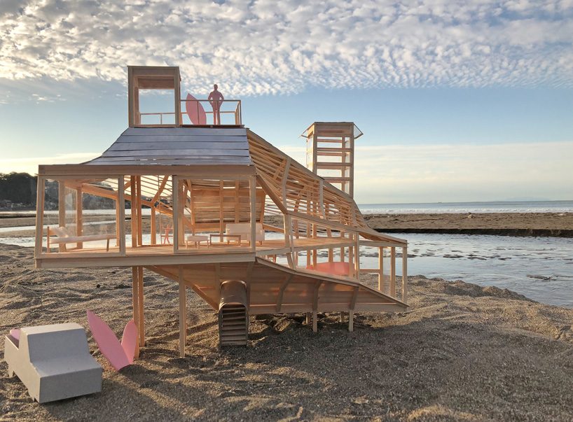  yuji tanabe develops wooden house for surfers based on the formation of swell waves