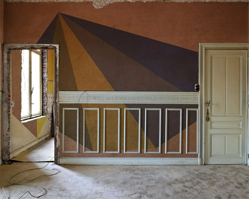 xavier delory depicts vibrant wall drawings in a state of ruin with 'after sol lewitt'
